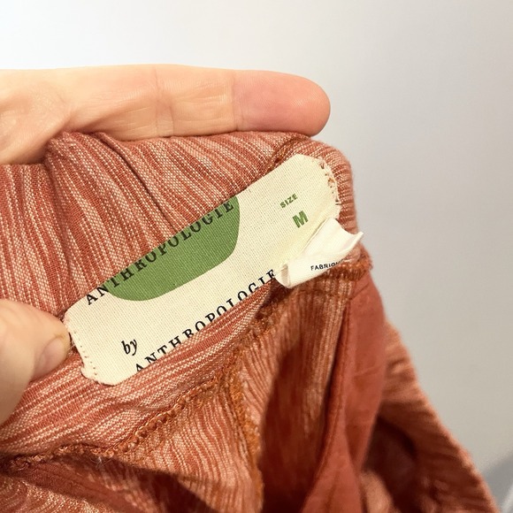 Anthropologie Long Shore Pull On Pants Medium Cropped Heathered Red Classic Boho - Picture 6 of 7